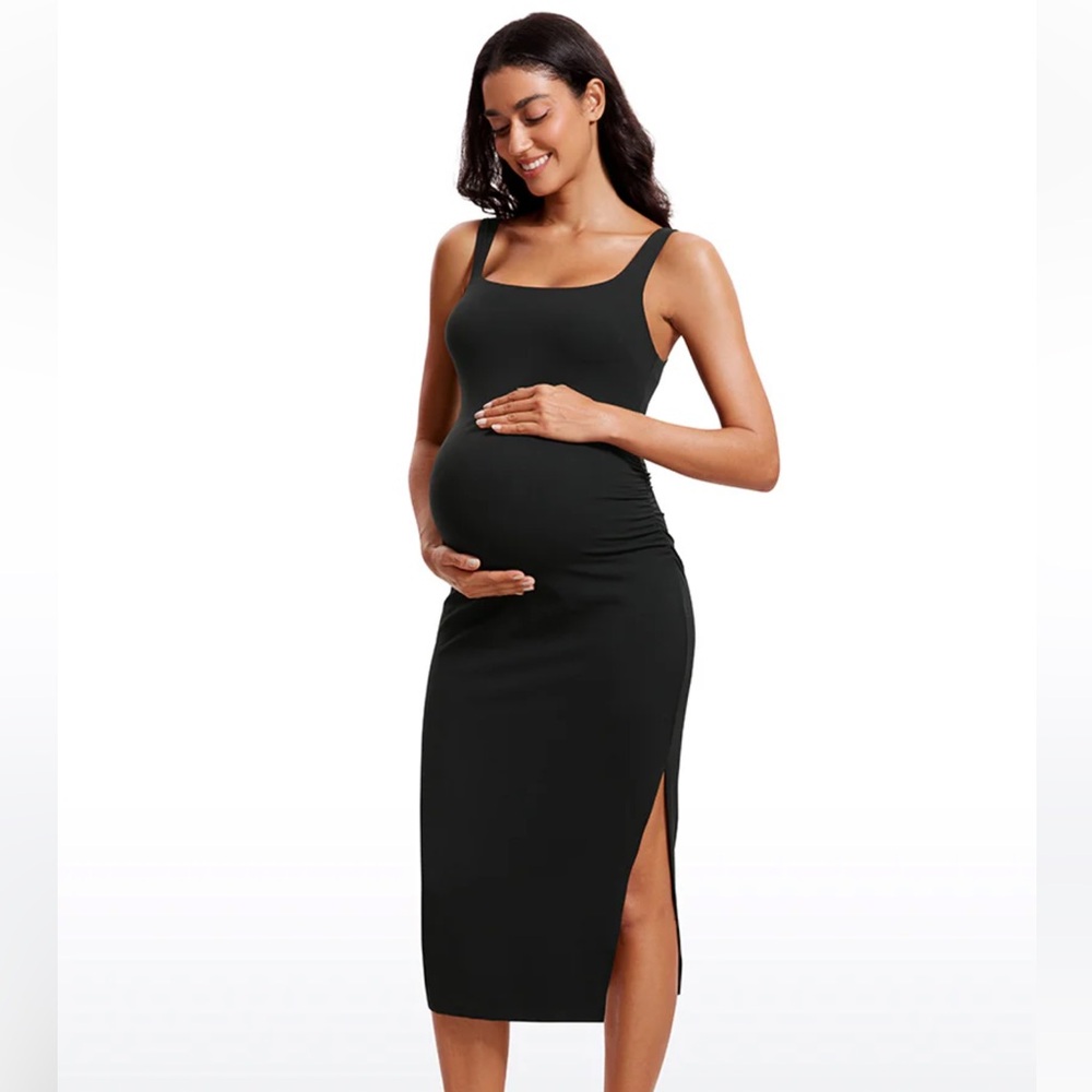 CRZ YOGA // ButterLuxe Maternity Dress Black